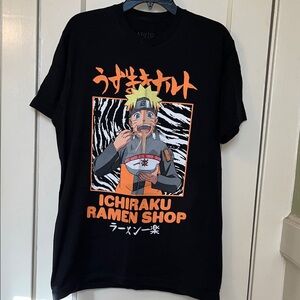 Naruto Black Graphic Tee - Ichiraku Ramen Shop Design